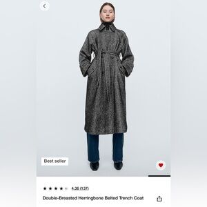 Women's Gray Herringbone Coat